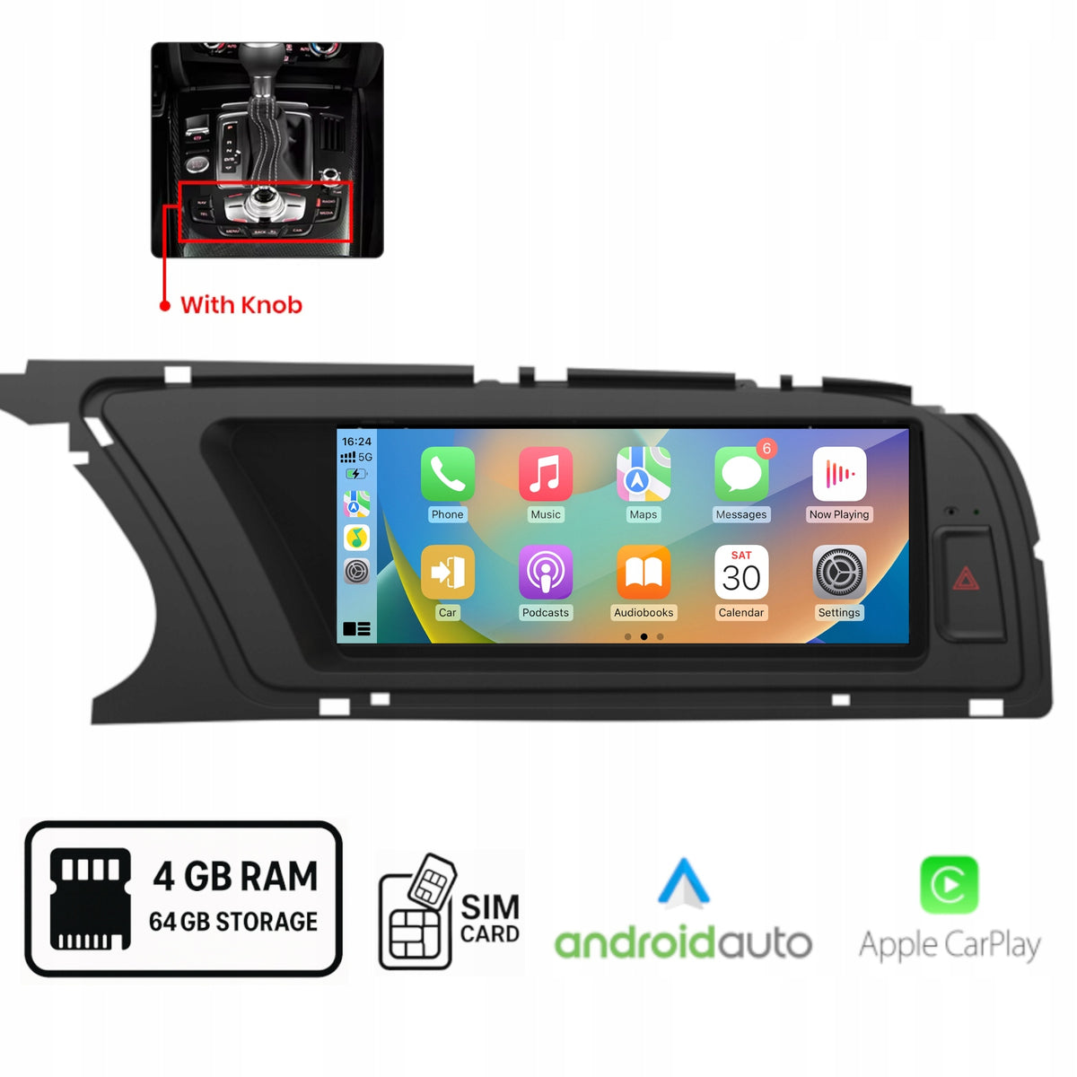 Android Radio for Audi A4 B8 (2013-2016) Audi Multimedia Carplay 4+64 GB