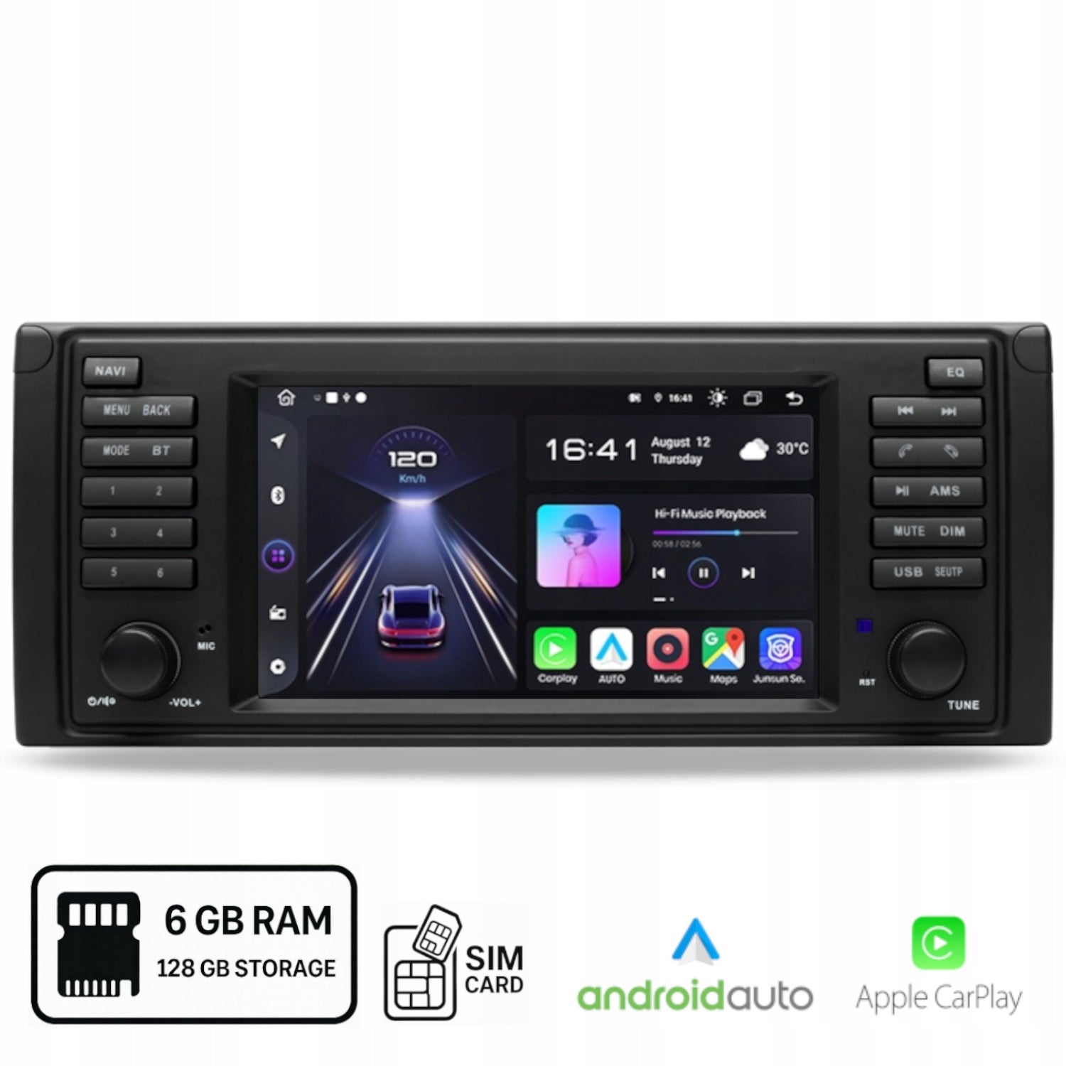 Android Radio for BMW E39 / E38 / Android Auto Carplay Wi-Fi 6+128 GB