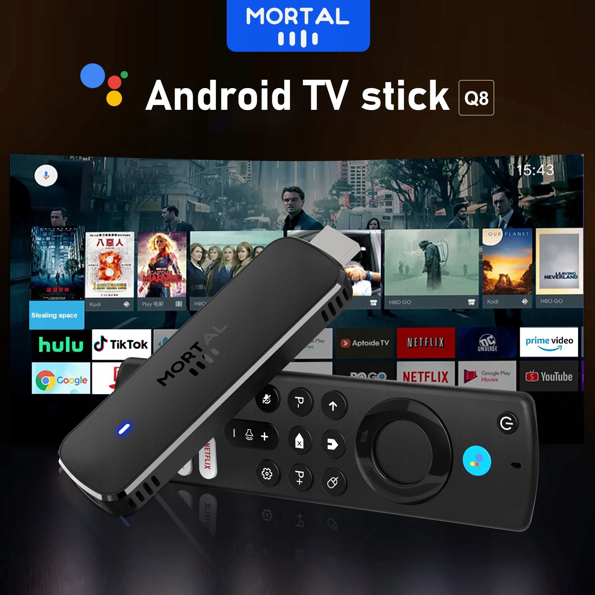 Android TV Stick Q8 4K UHD WiFi 6 Voice Remote Netflix YouTube Media Player Brand no brand