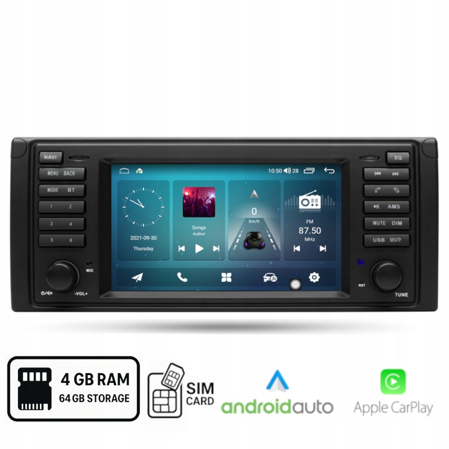 Android radio for BMW E39 / E38 / Android Auto Carplay SIM bluetooth 4+64 GB