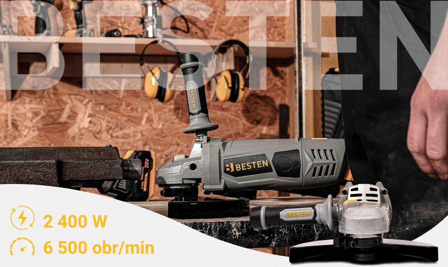 Angle Grinder 230mm DIAX Angle Grinder 2400W Free Start Strong Handle BESTEN Packaging status original