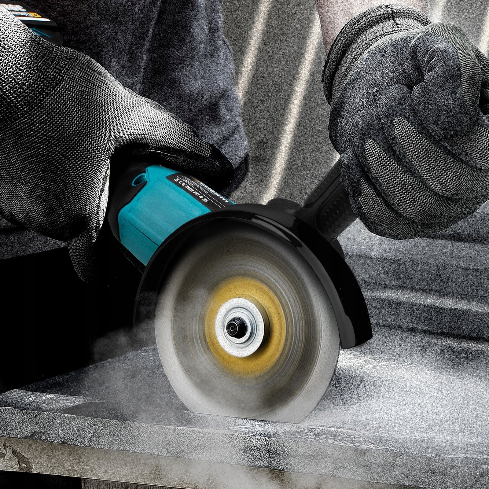 Angle Grinder Cordless 125mm, Brushless, For Cutting Polishing, 2xAKU Brand Gisam