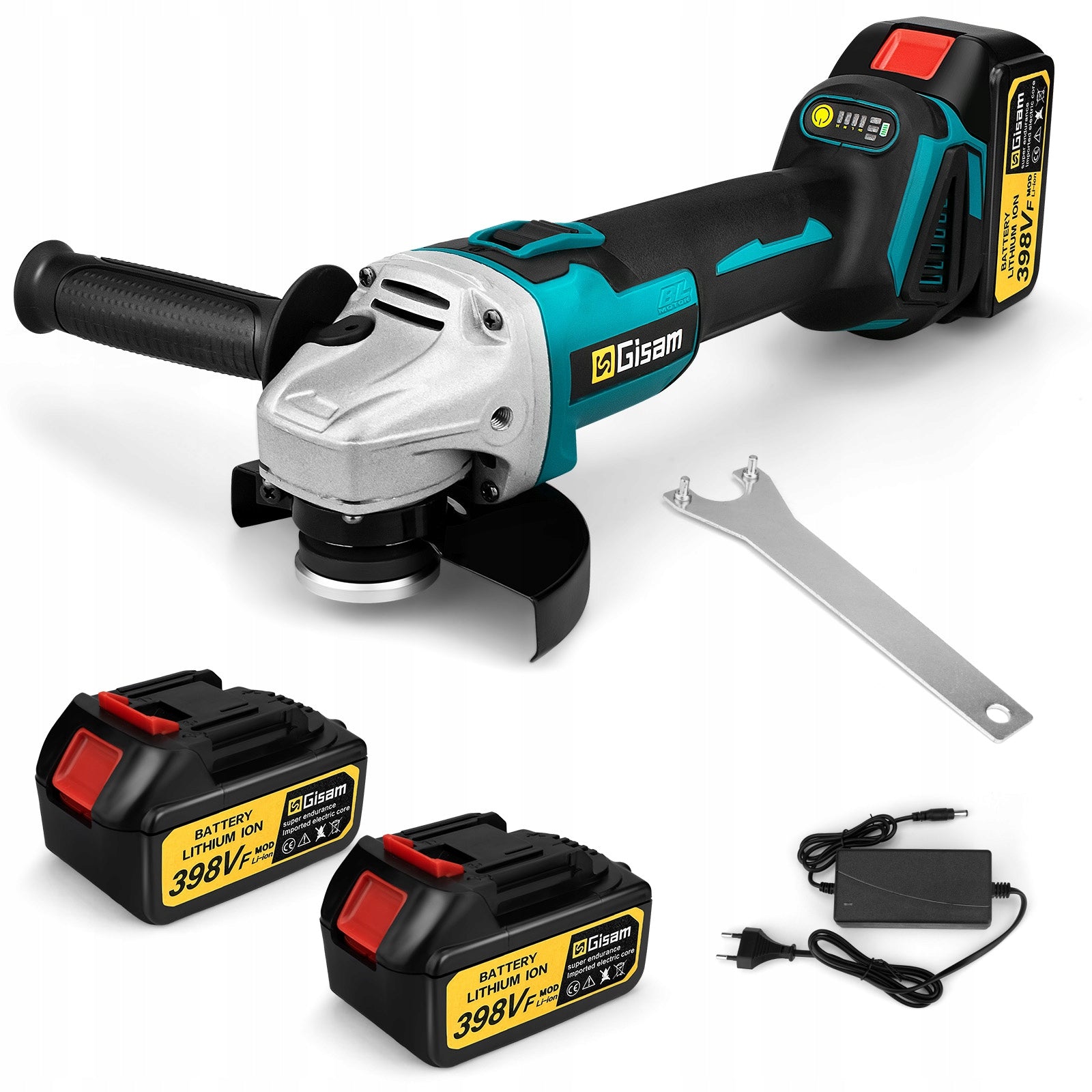 Angle Grinder Cordless 125mm, Brushless, For Cutting Polishing, 2xAKU