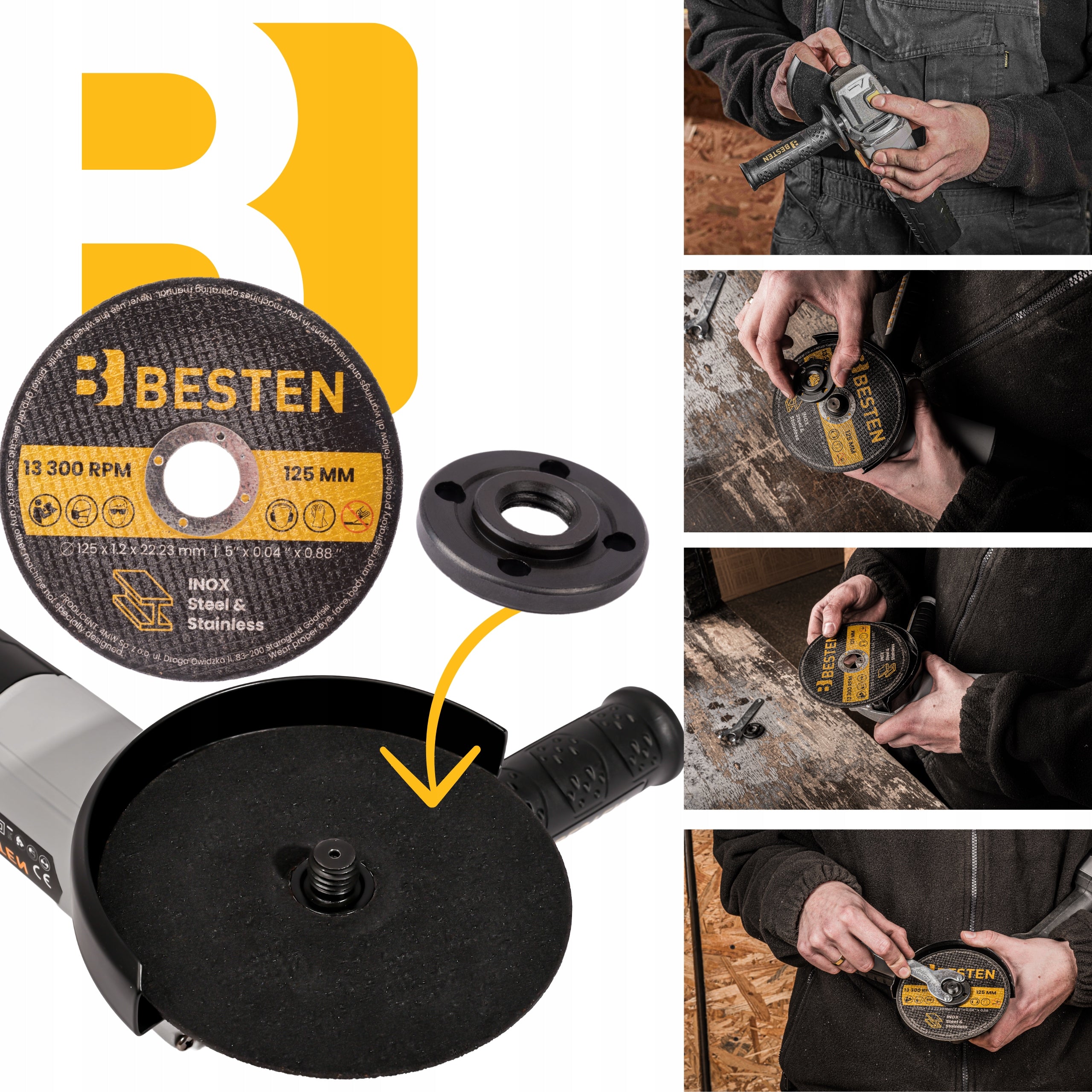 Angle grinder angle Diax 850W 125mm 10x Shield BESTEN strong Device weight 2.2 kg