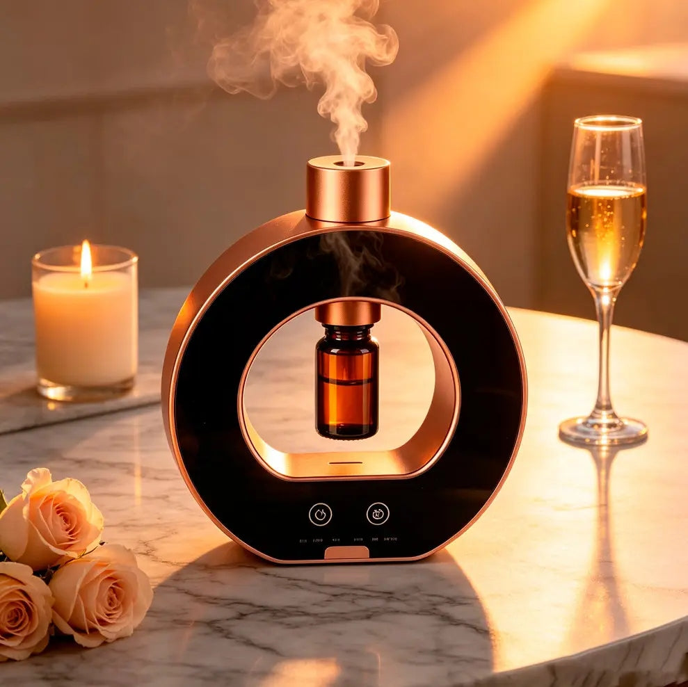 Anhydrous Essential Oil Diffuser with Rose Gold Battery and Timer