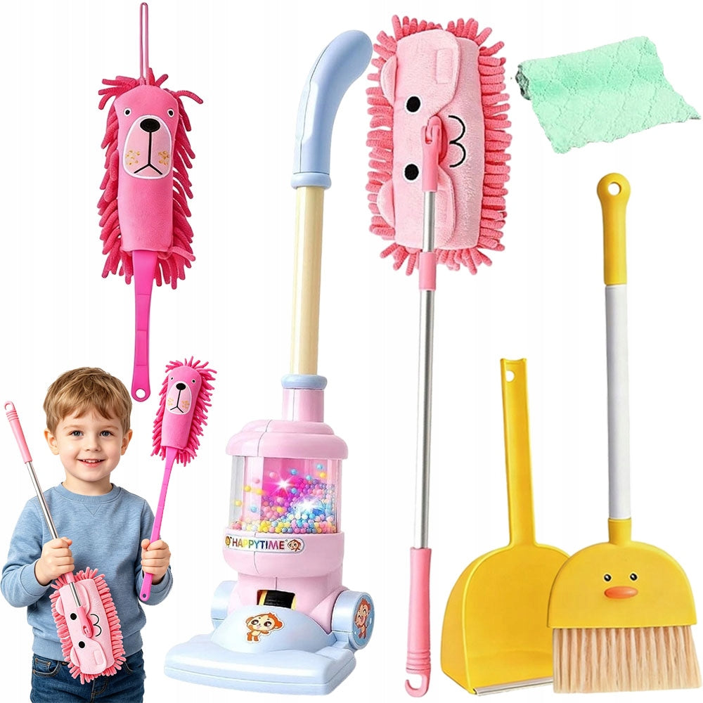 Animal Theme Cleaning Toy Set Vacuum Cleaner Mop For Kids