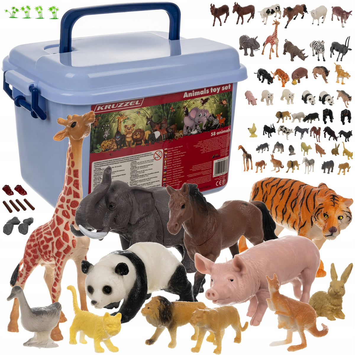 Animal Toys Animal Farm Figurines for Children 48 Animals in Case