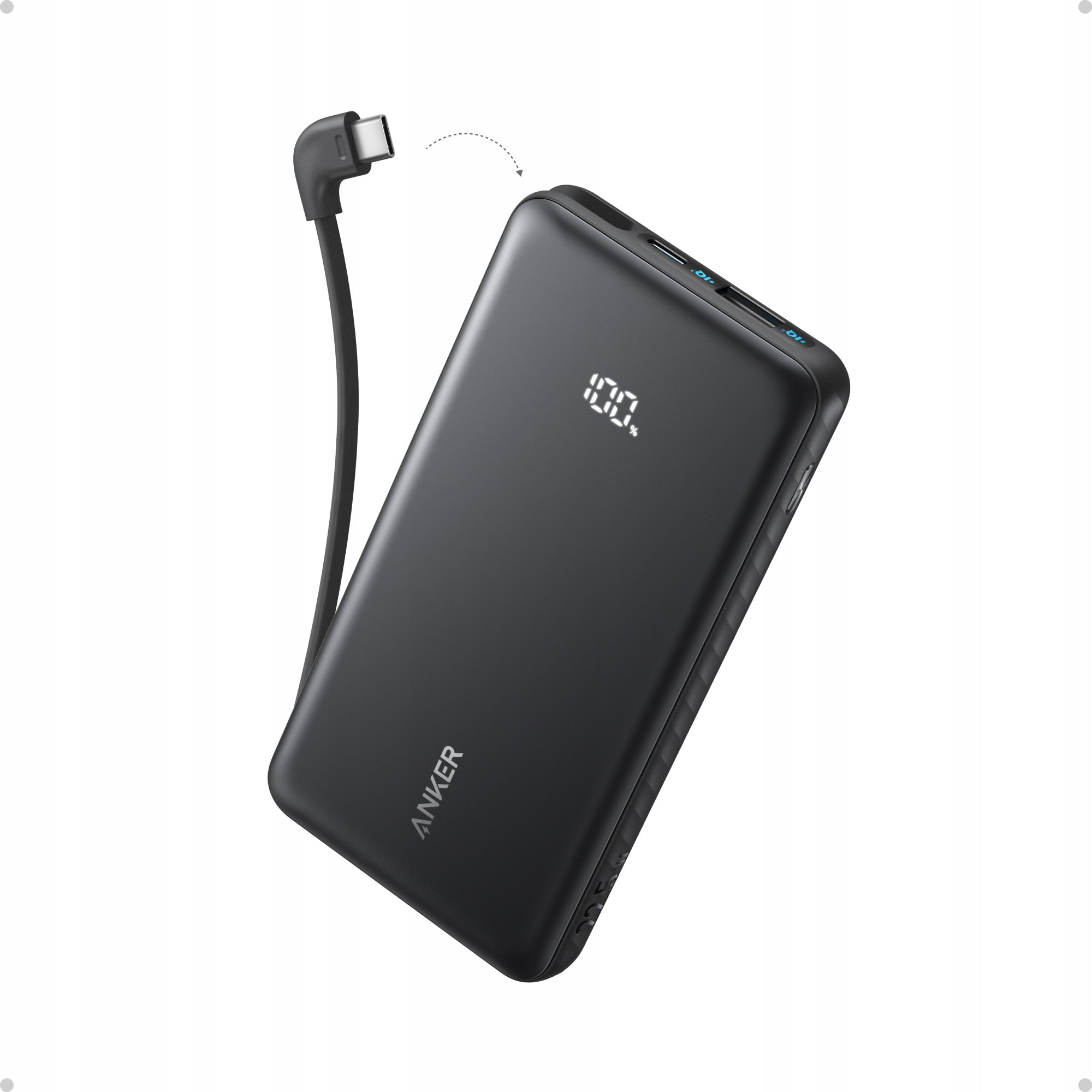 Anker Zolo Power Bank 10K, 22.5W, Built-In USB C Cable 10000mAh 20 Black