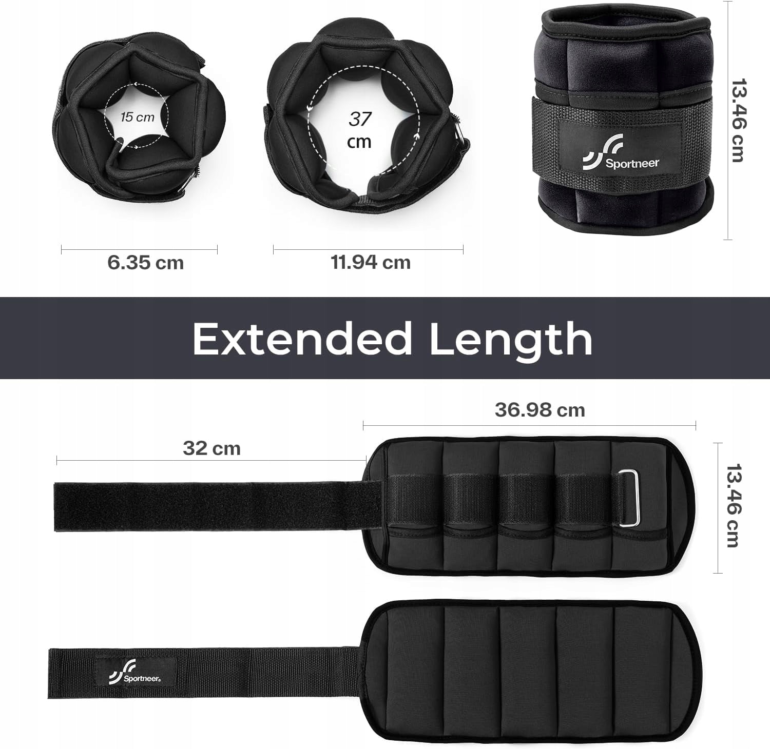 Ankle weights, wrists Sportneer 2 pcs max 4.5kg black Brand Sportneer