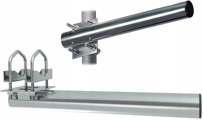Antenna mast FOR MOUNTING ANTENNA 100cm on the balcony Model Boczny prosty 1m anteny 100 cm inox bezinwazyjny