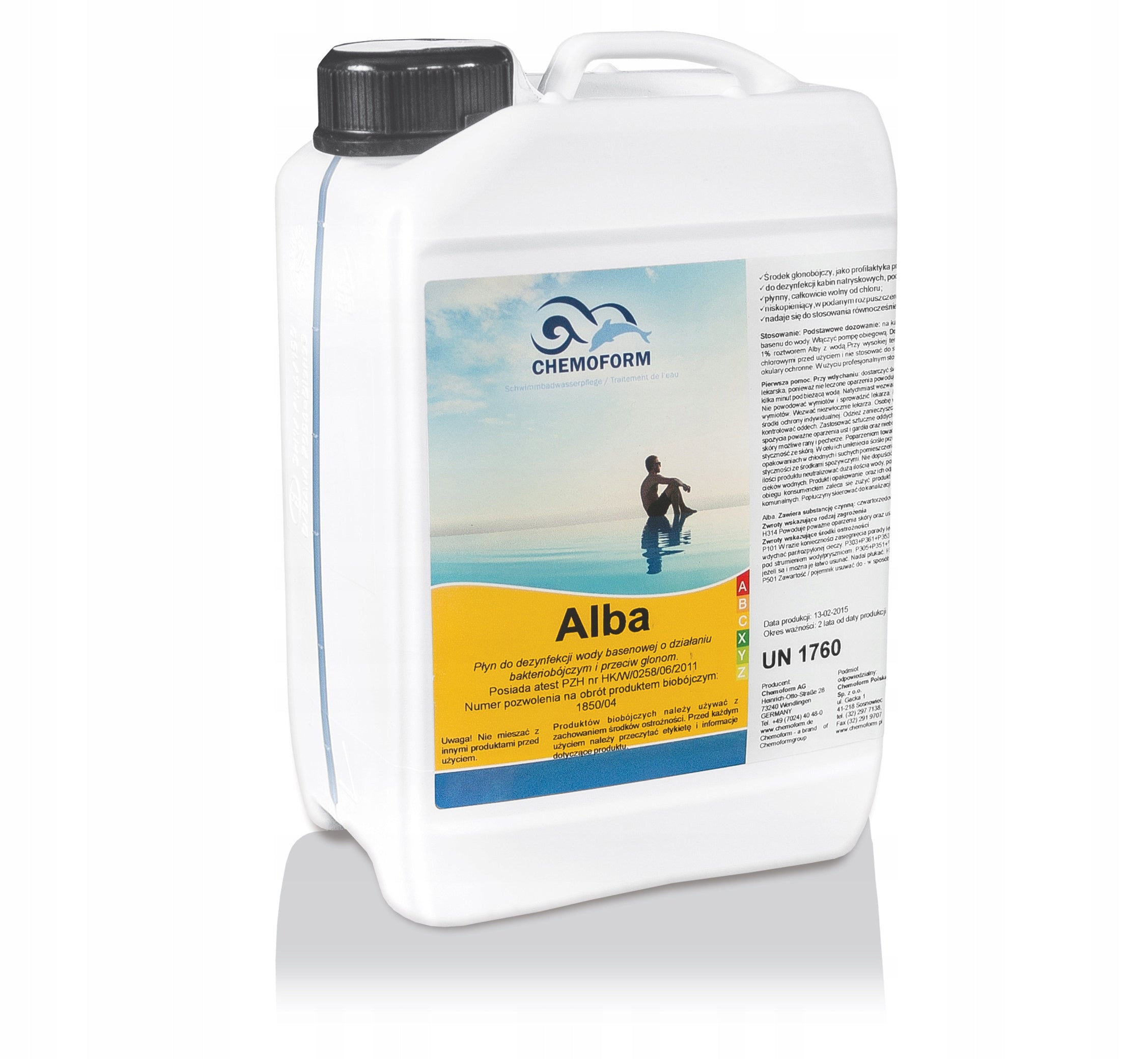 Anti-Algae Chemistry Pool Algae Concentrate ALBA Bacteria Chemoform 3L