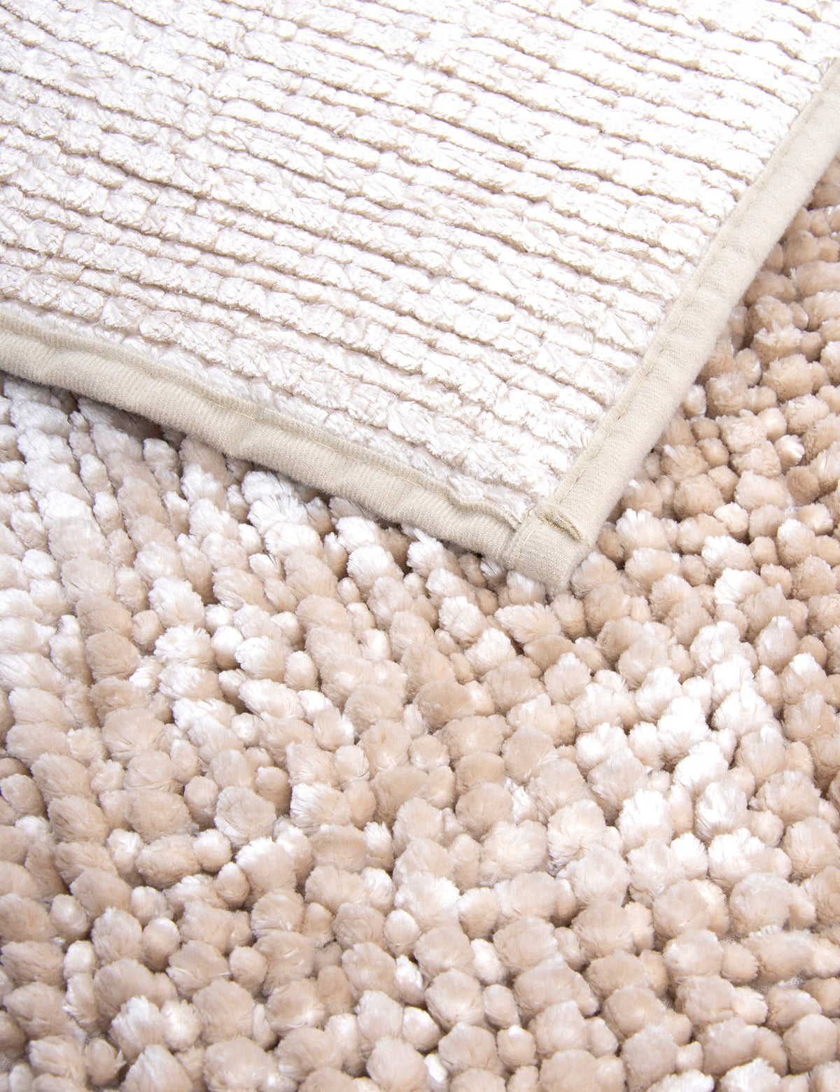 Anti-Slip Bathroom Rug Beige Fluffy Shaggy Chenille 50x80cm Manufacturer code 506953