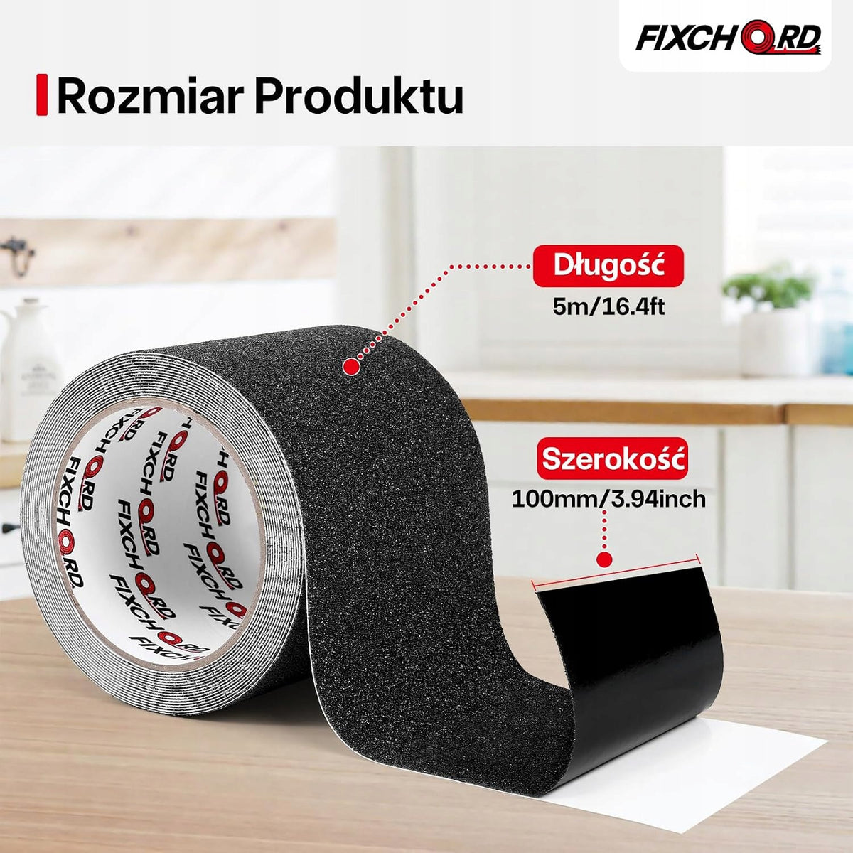 Anti-slip tape for stairs 5m x 100mm black waterproof Packaging status original