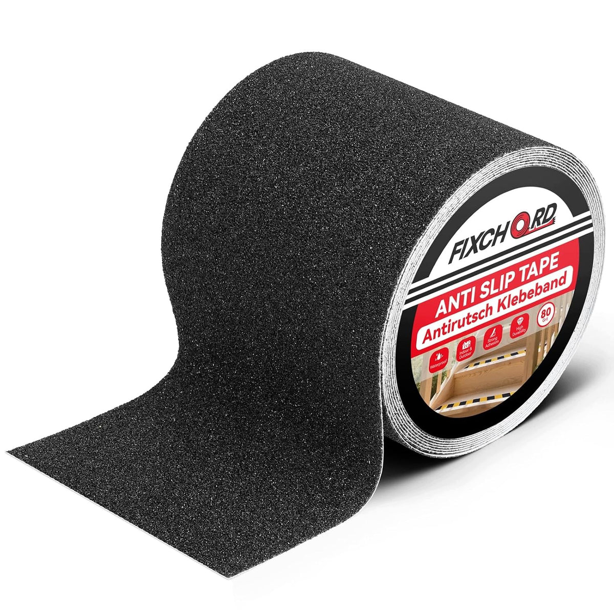 Anti-slip tape for stairs 5m x 100mm black waterproof