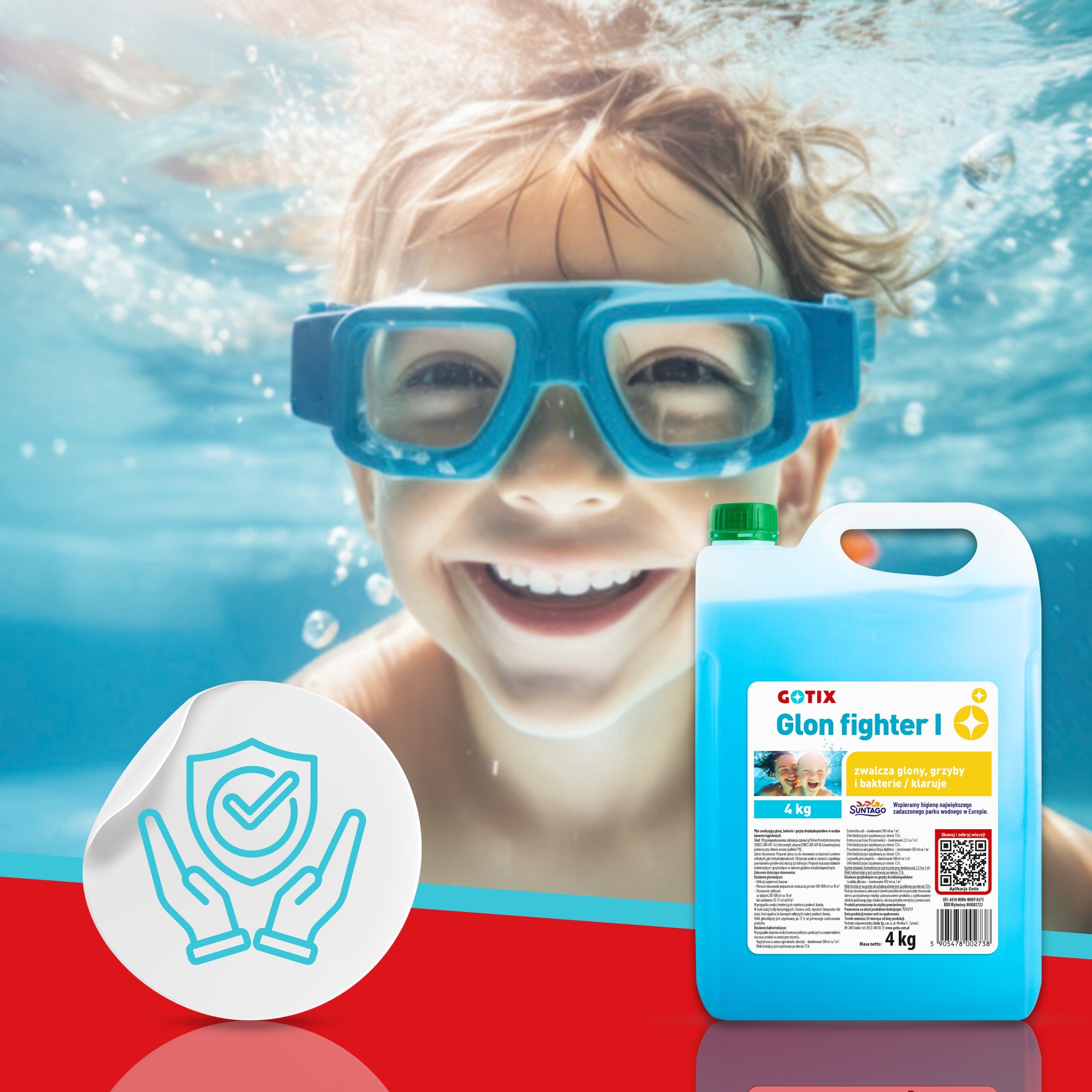 Antyglon Strong Agent against Algae in the Pool Jacuzzi SPA Algae Chemicals 4L Manufacturer code Antyglon Środek na Glony w Basenie