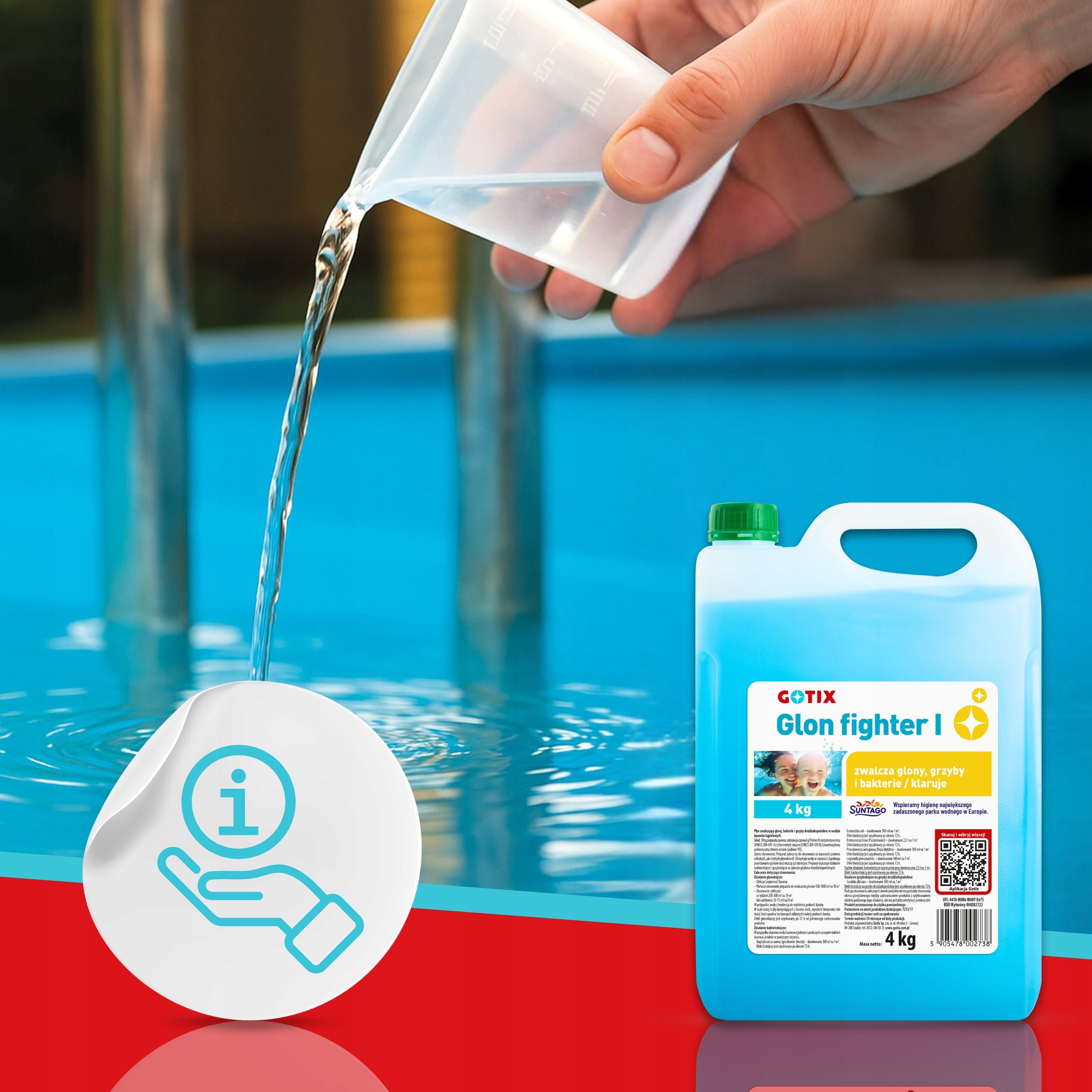 Antyglon Strong Agent against Algae in the Pool Jacuzzi SPA Algae Chemicals 4L Volume 4 l