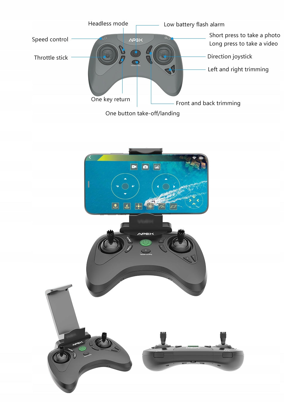 Apex EDU EDUCATIONAL DRONE FOR CHILDREN WIFI ENCODING COVER CAMERA 5MP 2x AKU Packaging status original