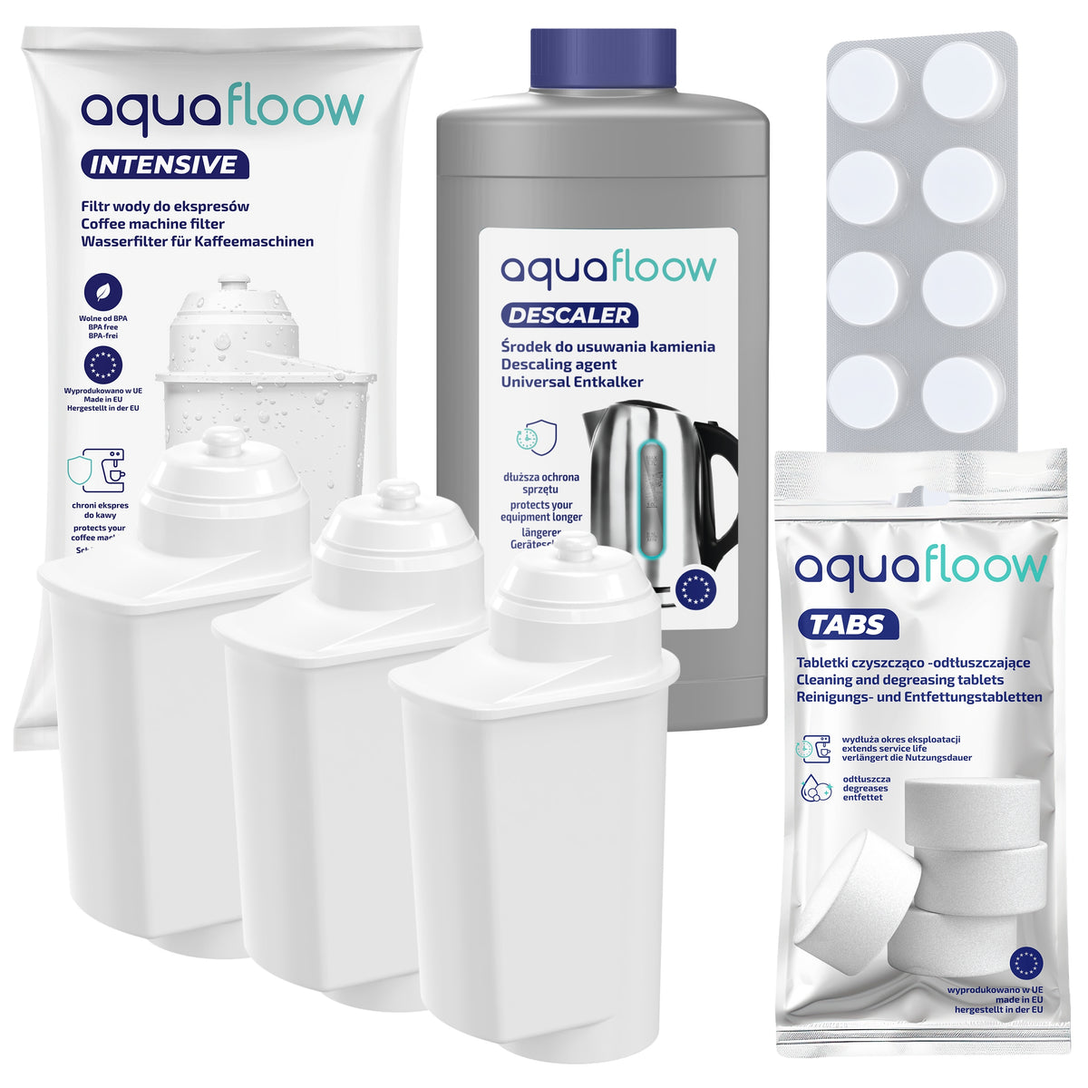 AquaFloow for Siemens espresso machine: 3x filter descaler cleaning tablets