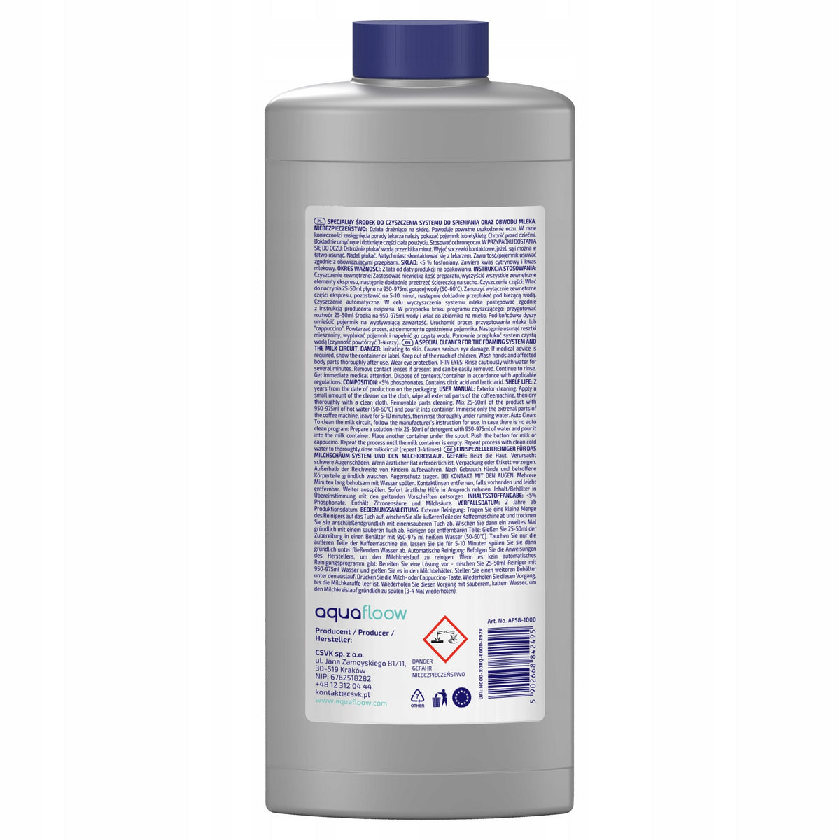 AquaFloow milk system cleaner for 1l machine Packaging status original