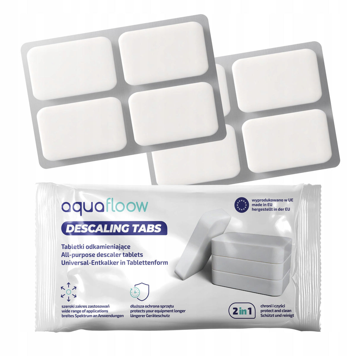 AquaFloow: universal descaling tablets for coffee and household appliances 2x