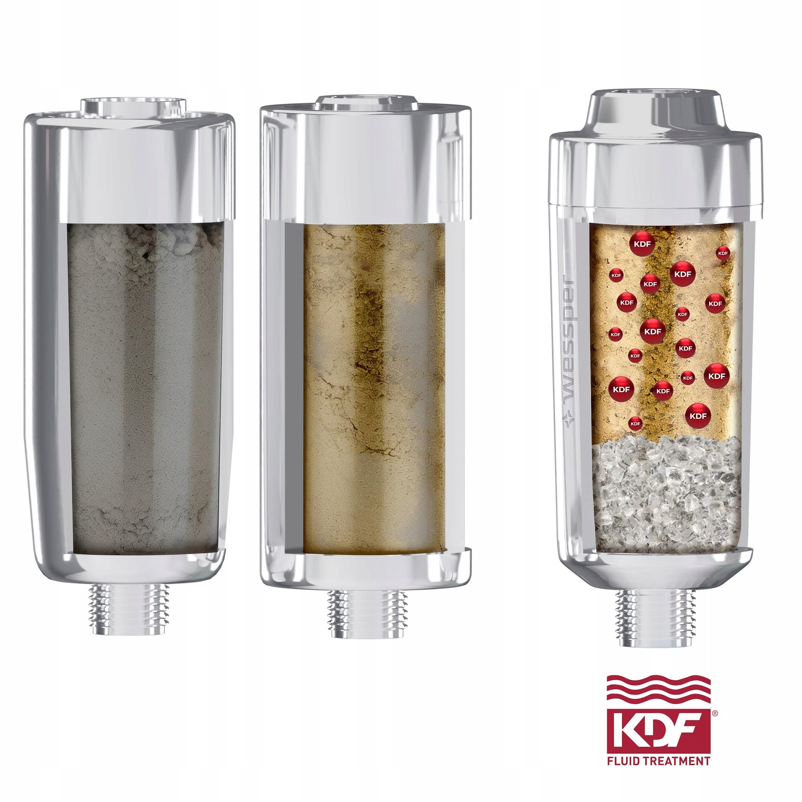 AquaShower Silver Shower Water Filter for 7500l KDF Shower Head Manufacturer code WES081