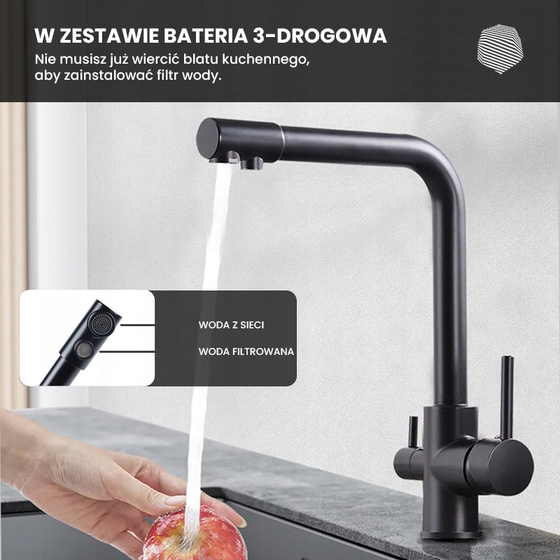 AquaWorks Complete Water Filter with Black 3-Way Battery, 5-Stage System Packaging status original