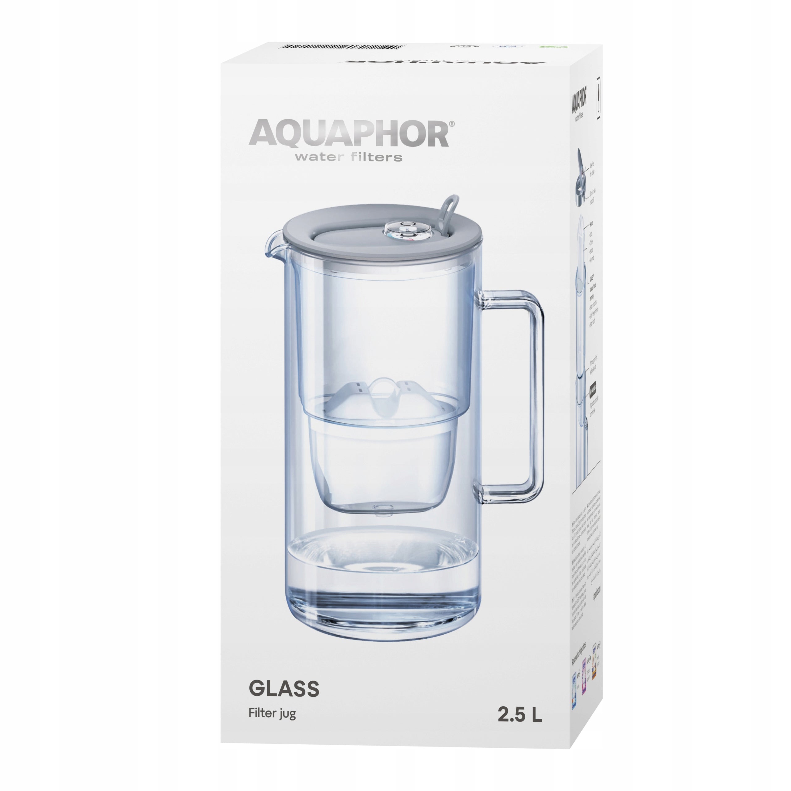 Aquaphor Glass 2,5l filter jug with Maxfor+ MG cartridge, grey Type filtering jug