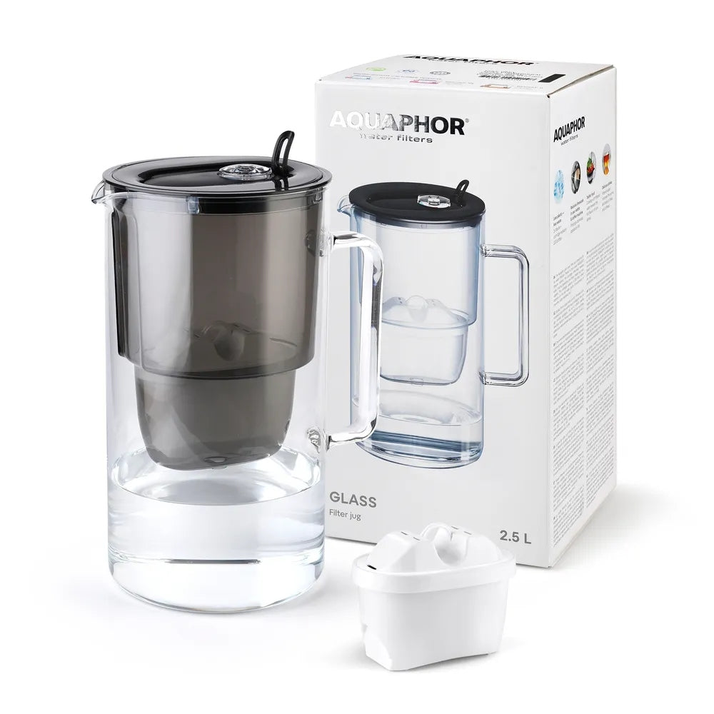 Aquaphor - Glass filter jug - 2,5L - black Packaging status original