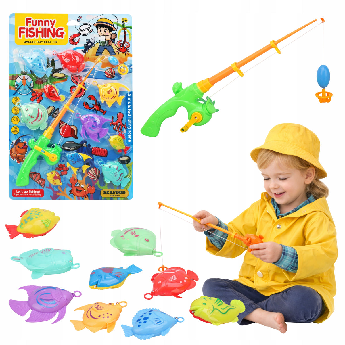 Arcade Game Fishing Rod With Fish On Magnet Hook Bath Game 10 El