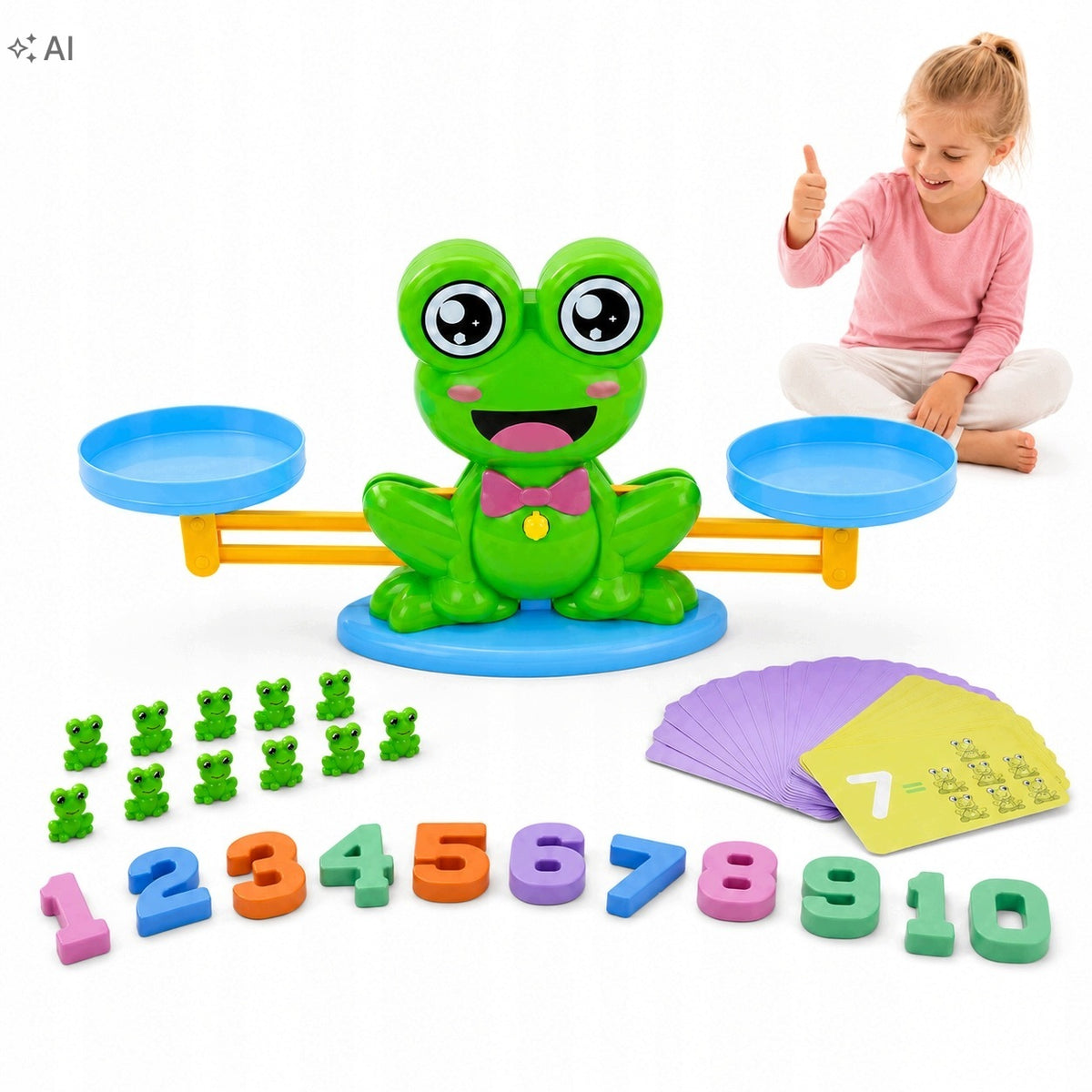 Arcade game learning colors counting addition balancing frog weight Packaging status original