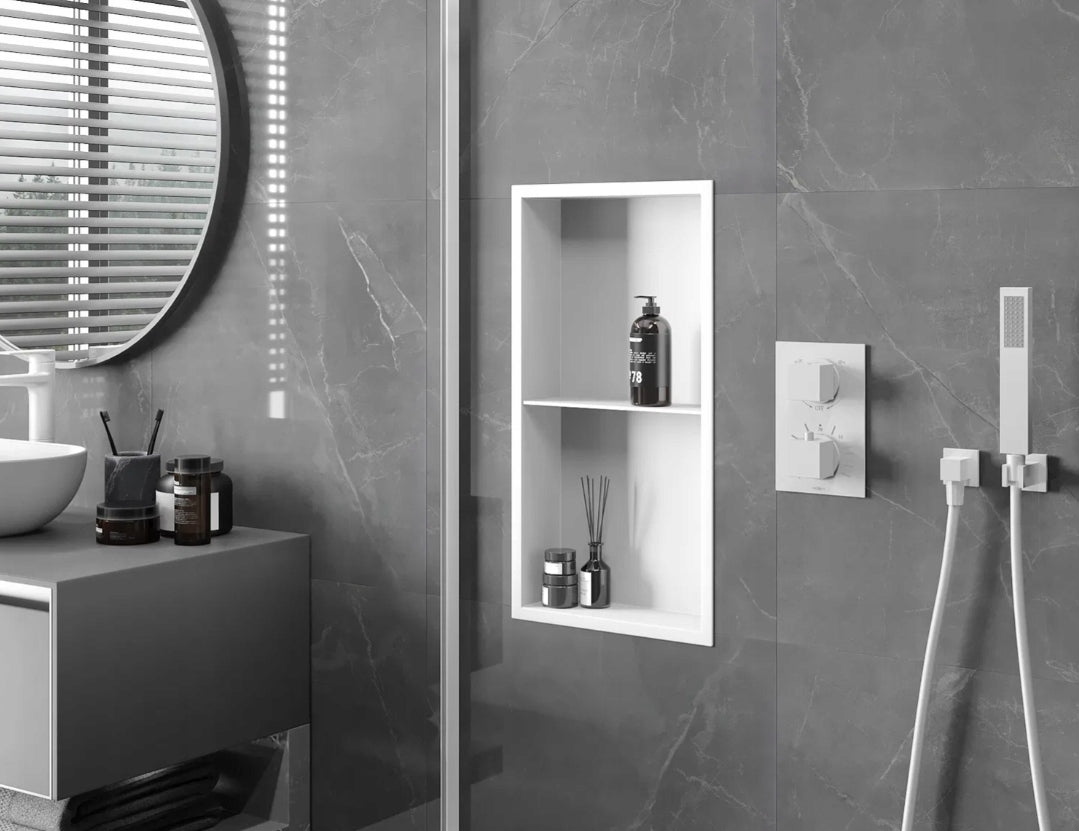Arceno Wall Cavity Shelf With Flange 60x30 White Packaging status original