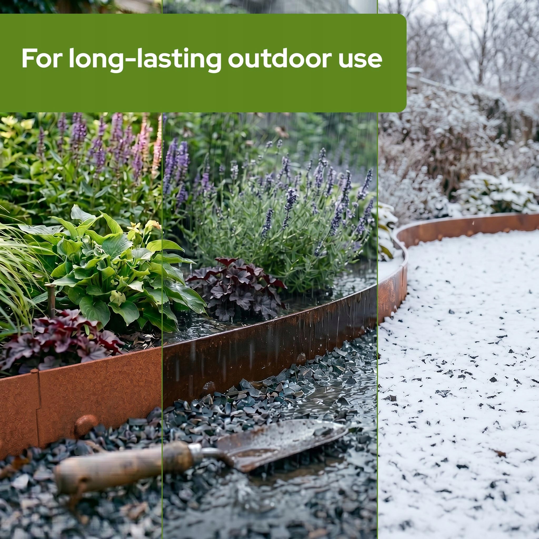 Arebos Corten Steel Lawn Edging 10m Flexible Weatherproof Garden Border Set Brand Arebos