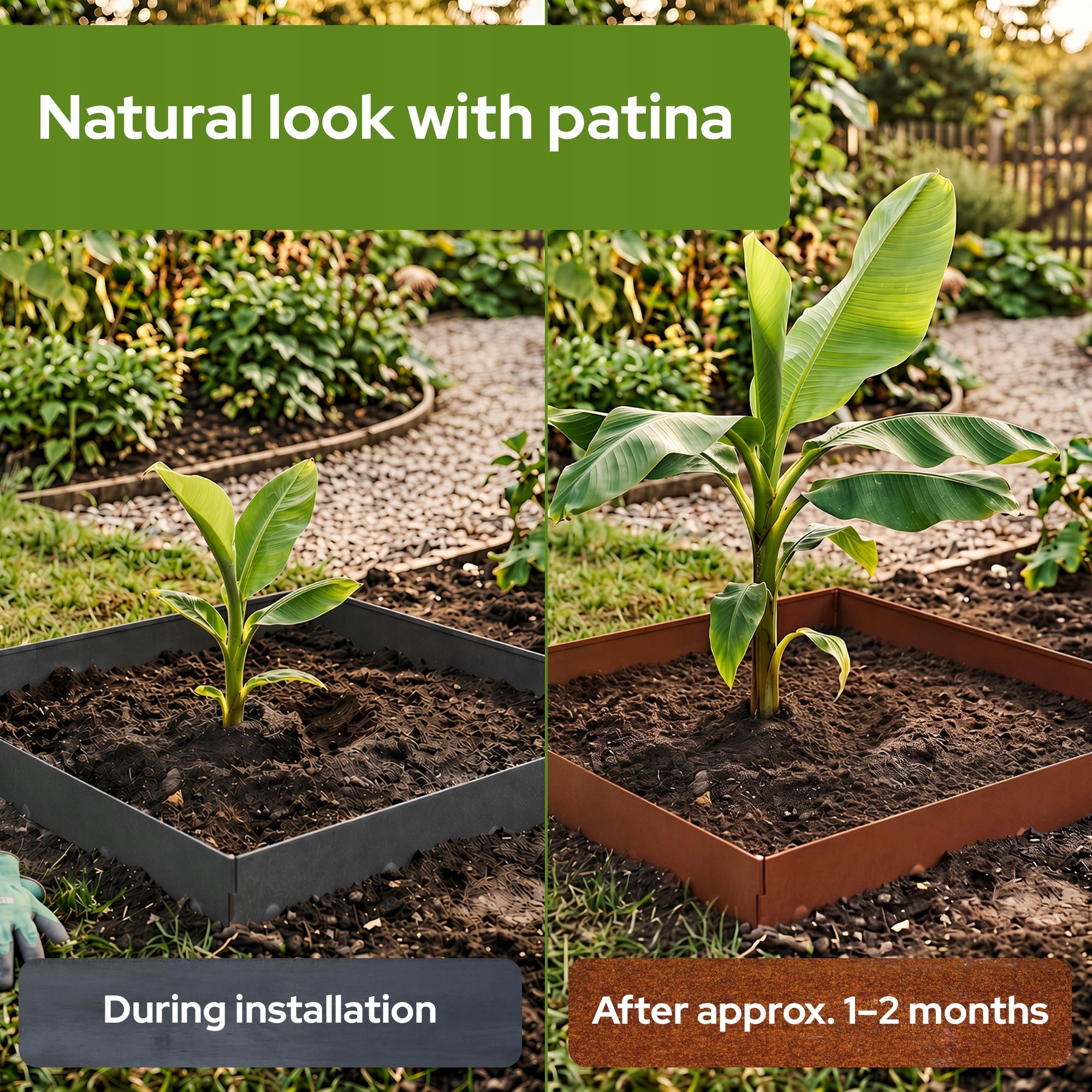 Arebos Corten Steel Lawn Edging 10m Flexible Weatherproof Garden Border Set EAN (GTIN) 4252023129749
