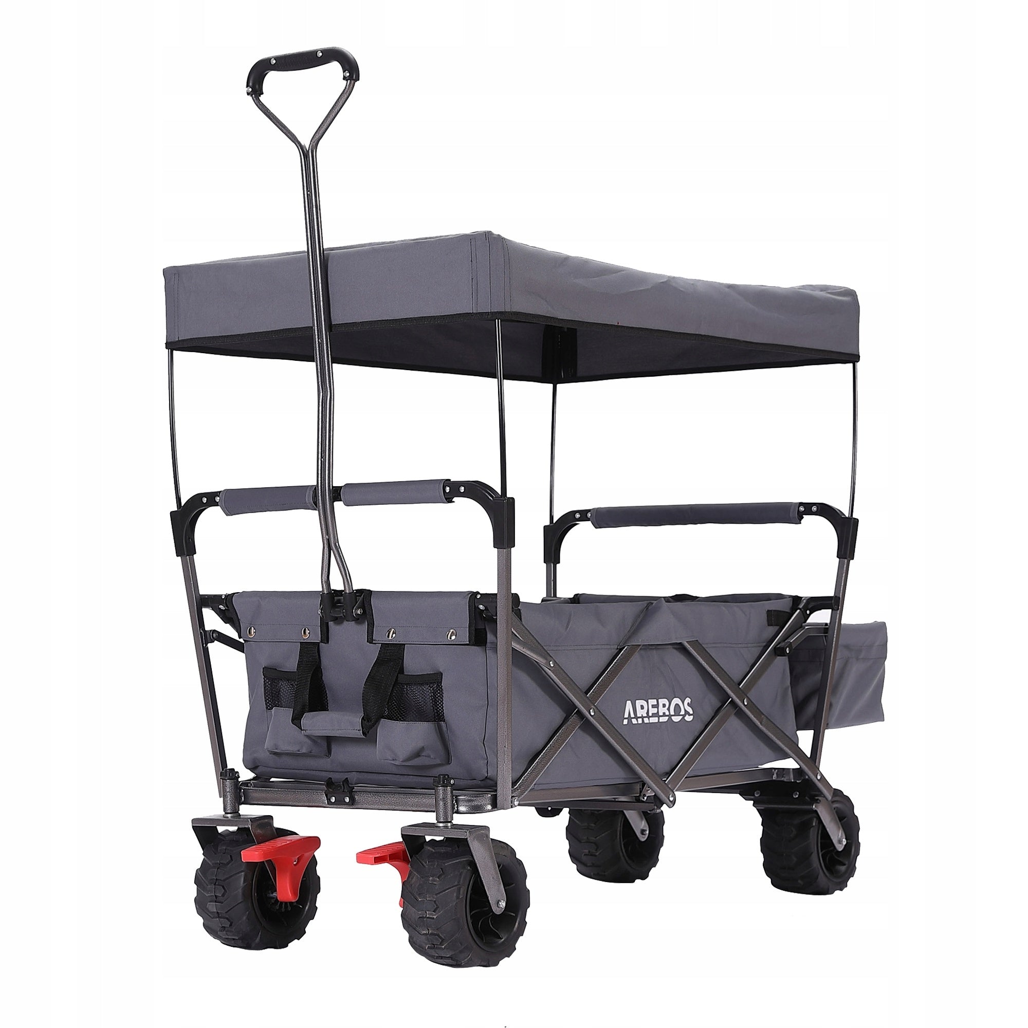 Arebos - Foldable Handcart with Roof | Gray