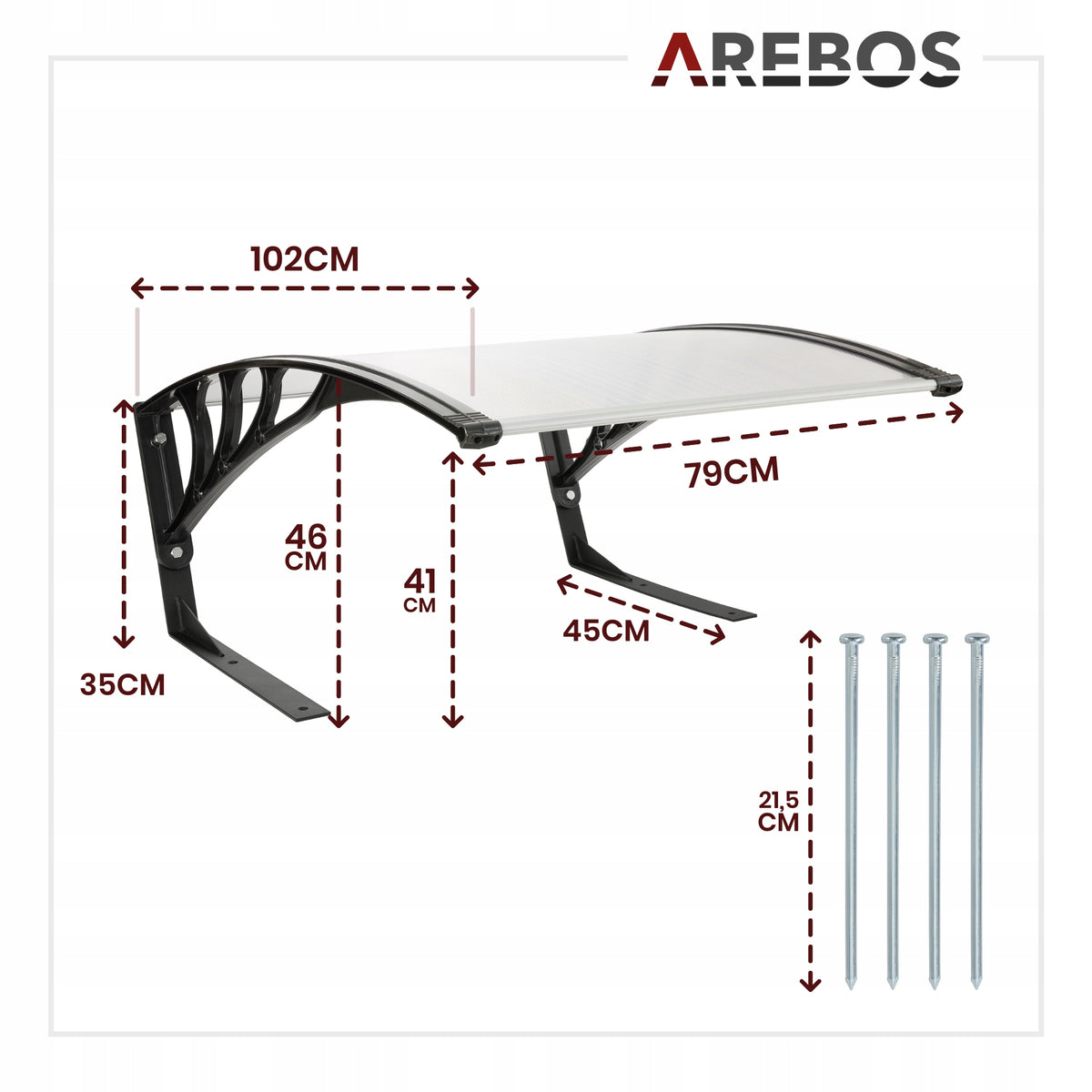 Arebos - Lawn Robot Garage | 102 x 79 x 46 cm | Silver EAN (GTIN) 4260551586255