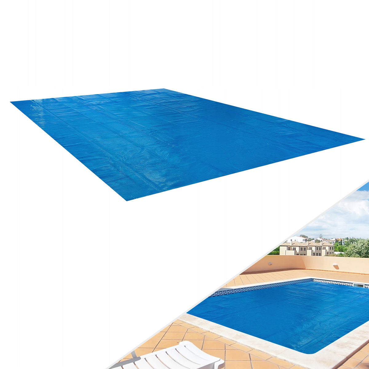 Arebos - Solar Pool Cover | Blue | Rectangular | 6 x 4 m