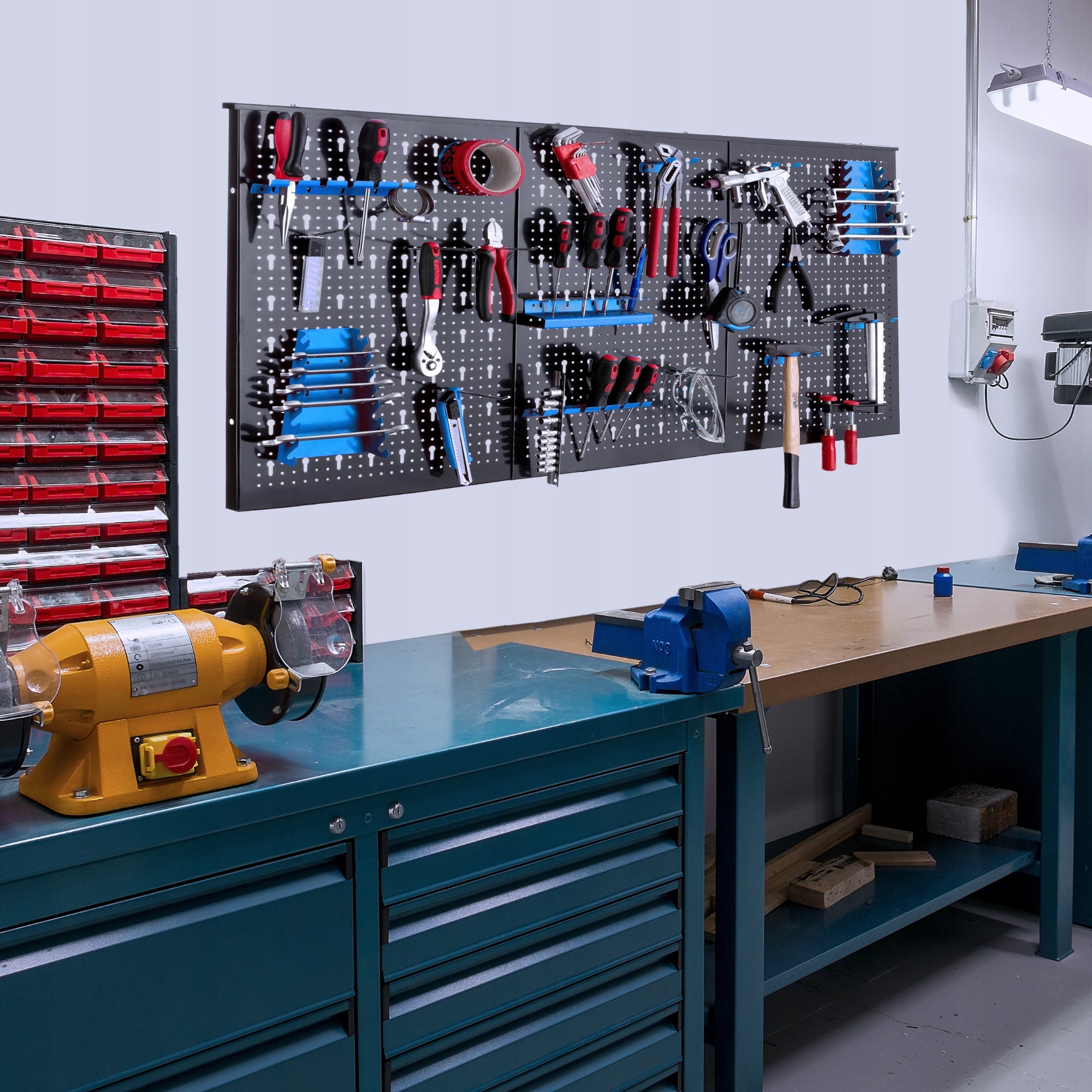 Arebos - Workshop Tool Wall | 17 pcs. | 117,6 x 59,5 x 2 cm | Blue EAN (GTIN) 4260627427437