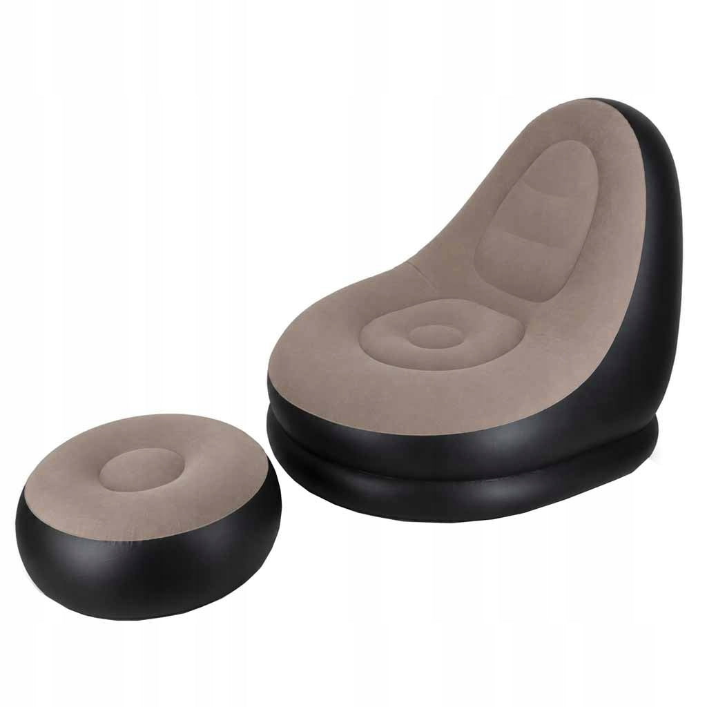 Armchair with footrest inflatable sofa pouf pump set 2in1