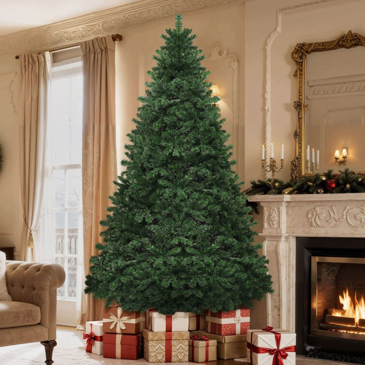 Artificial Christmas Tree 275cm like real Green Pine dense Metal Stand Packaging status original