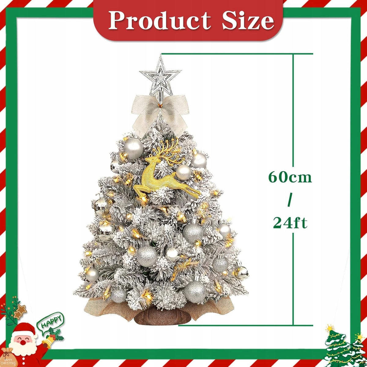 Artificial Christmas Tree with LED Lighting 60 cm Silver Brand no brand