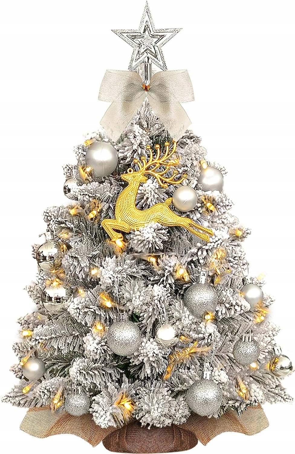 Artificial Christmas Tree with LED Lighting 60 cm Silver