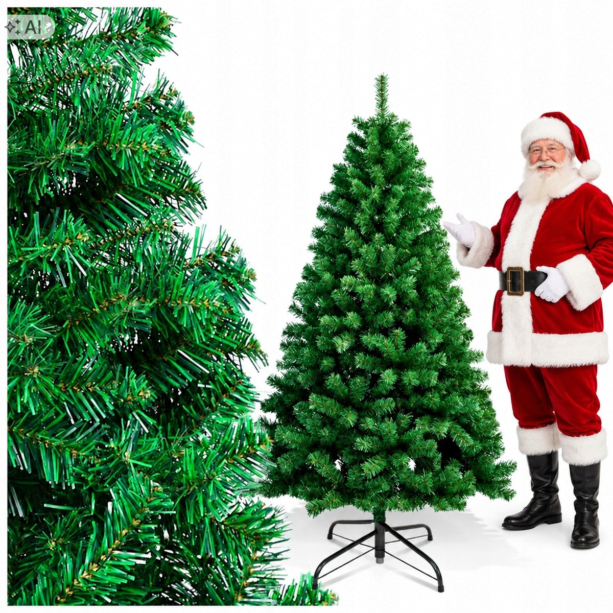 Artificial Christmas tree 180 cm like a live green dense 700 twigs on a stand MTA