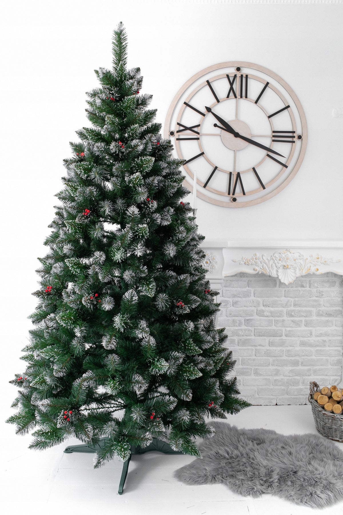Artificial Christmas tree "Crystal" with white tips and artificial callin 2.0 m Packaging status original