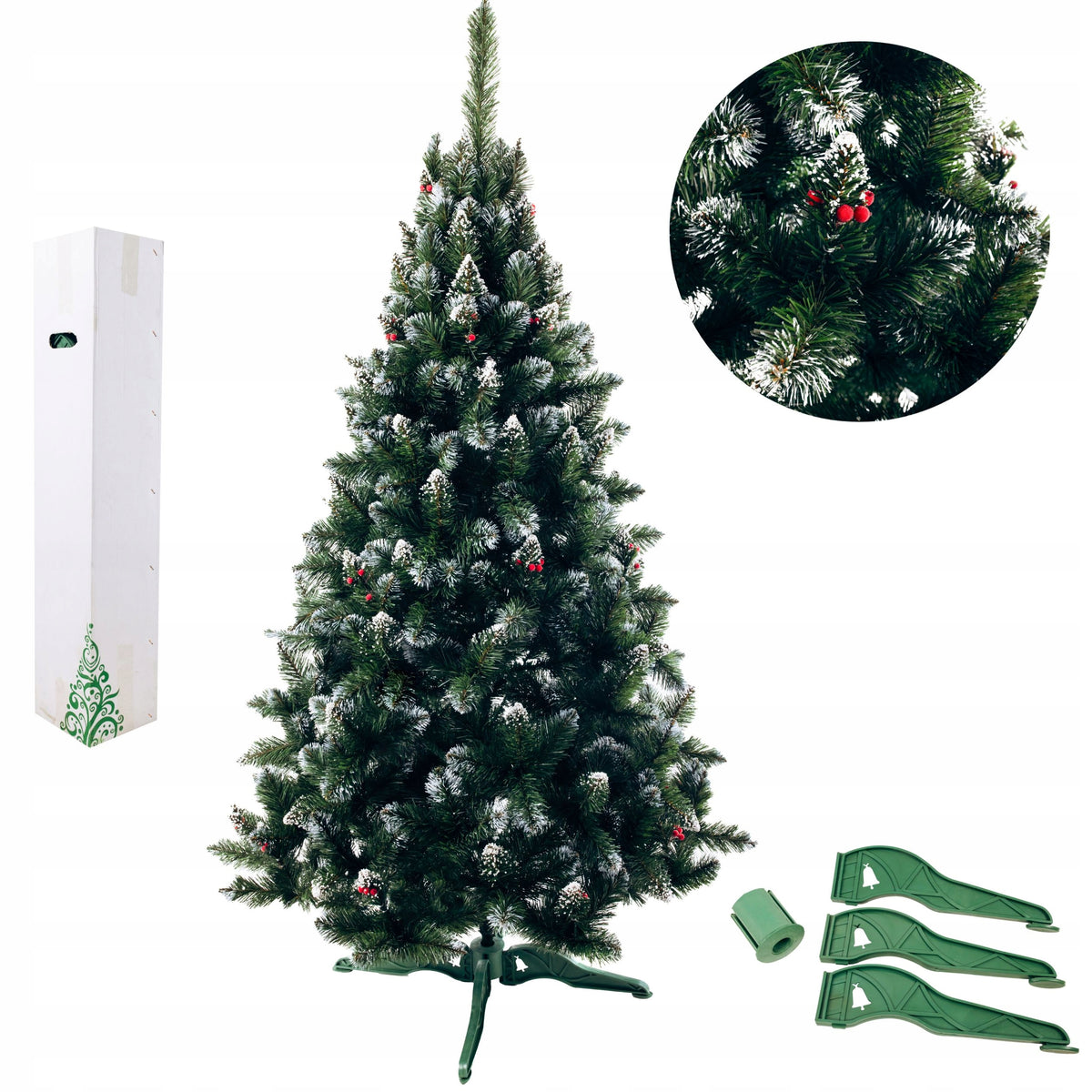 Artificial Christmas tree "Crystal" with white tips and artificial callin 2.0 m