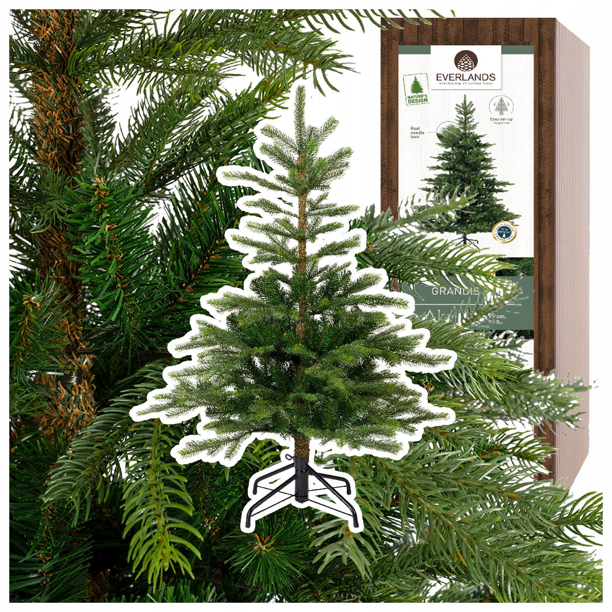 Artificial Christmas tree Fir giant 120cm green PE/PVC like alive Packaging status original