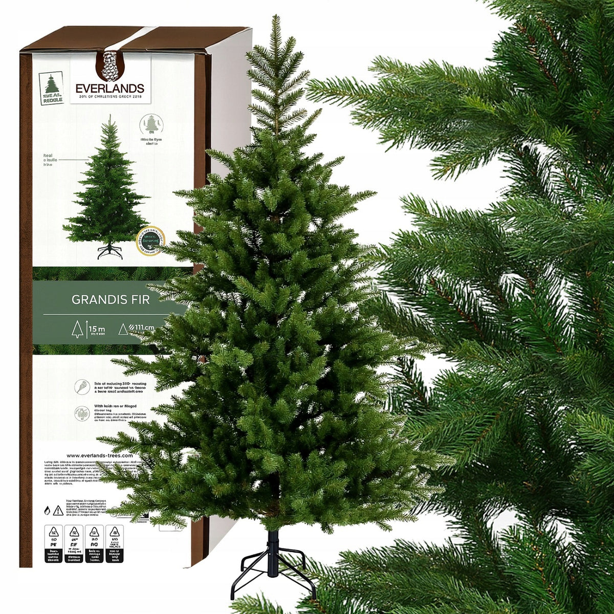 Artificial Christmas tree Fir giant 210 cm green PE/PVC as alive