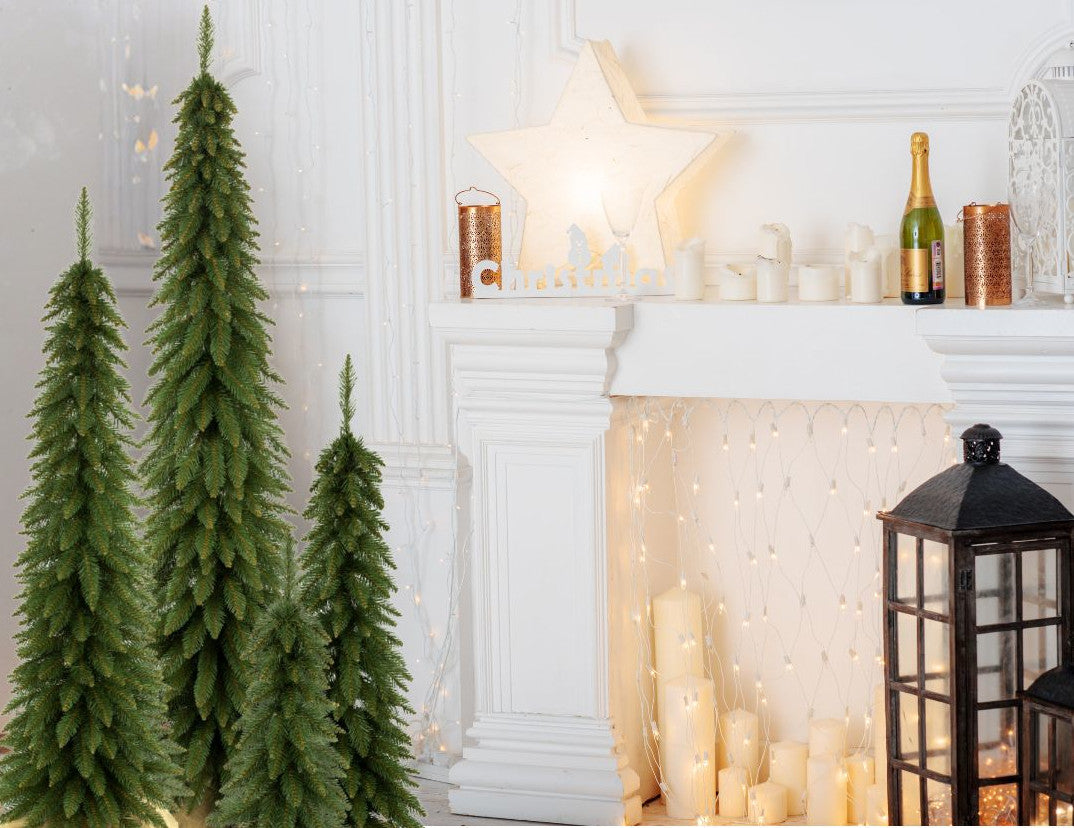 Artificial Christmas tree PVC SLIM 75 cm narrow 35 cm Christmas green with jute Manufacturer code świerk SLIM 75