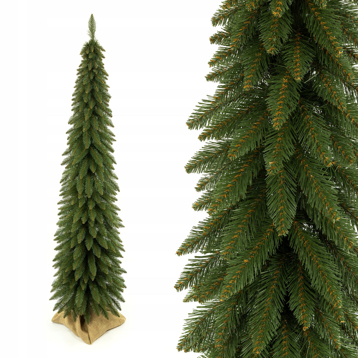 Artificial Christmas tree PVC SLIM 75 cm narrow 35 cm Christmas green with jute Packaging status original