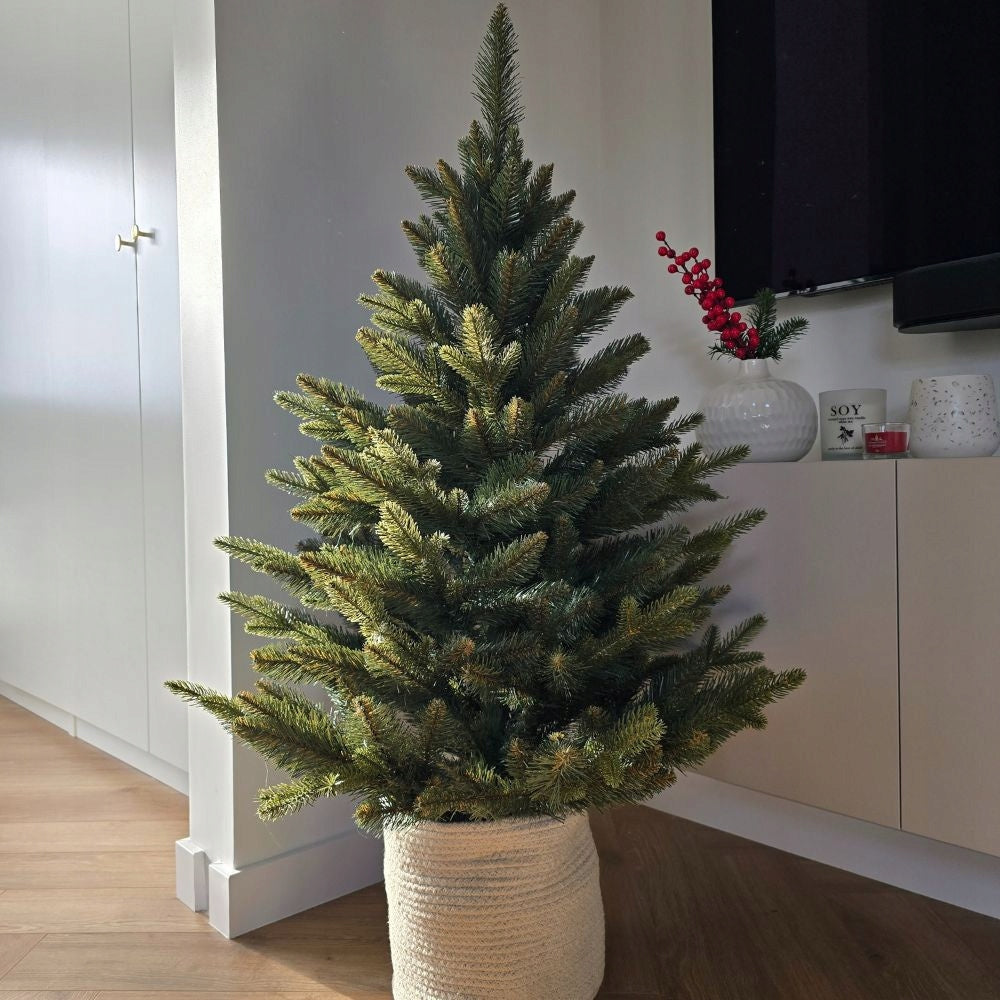 Artificial Christmas tree as alive in a pot Alpine Spruce 80 cm durable Packaging status original