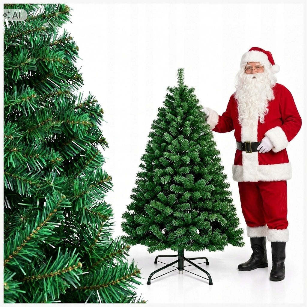 Artificial Christmas tree as live 150 cm green dense 450 twigs on a stand MTA